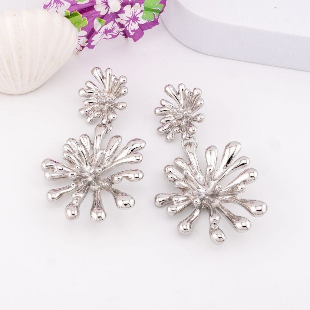 Aretes colgantes de verano baño 18k