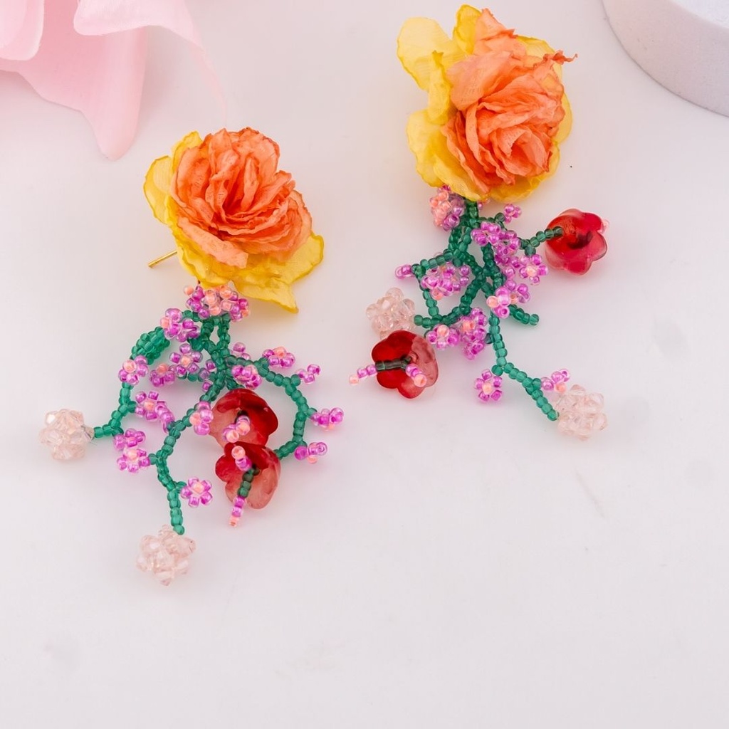 Aretes colgantes artesanales