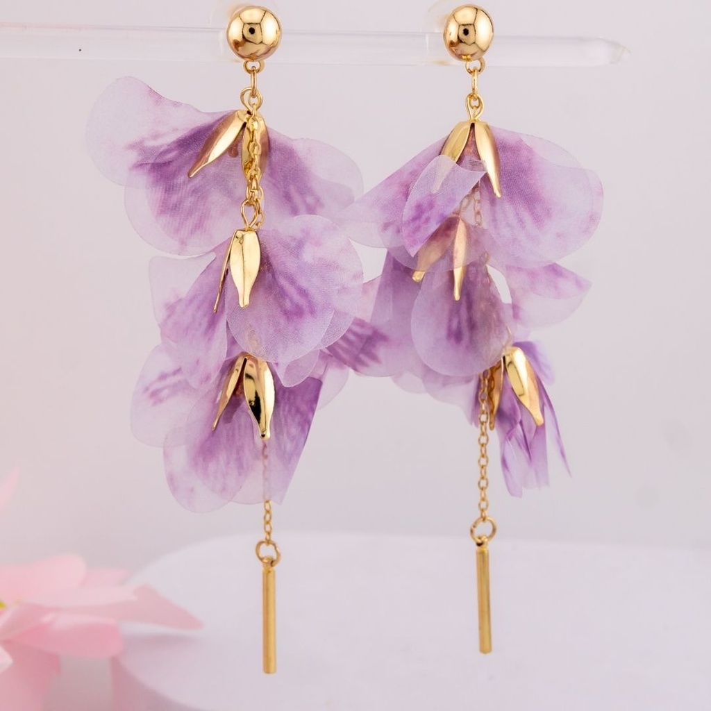 Aretes colgantes baño 18k