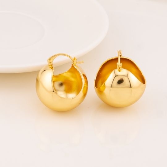 Argollas solidas 24MM baño 18k