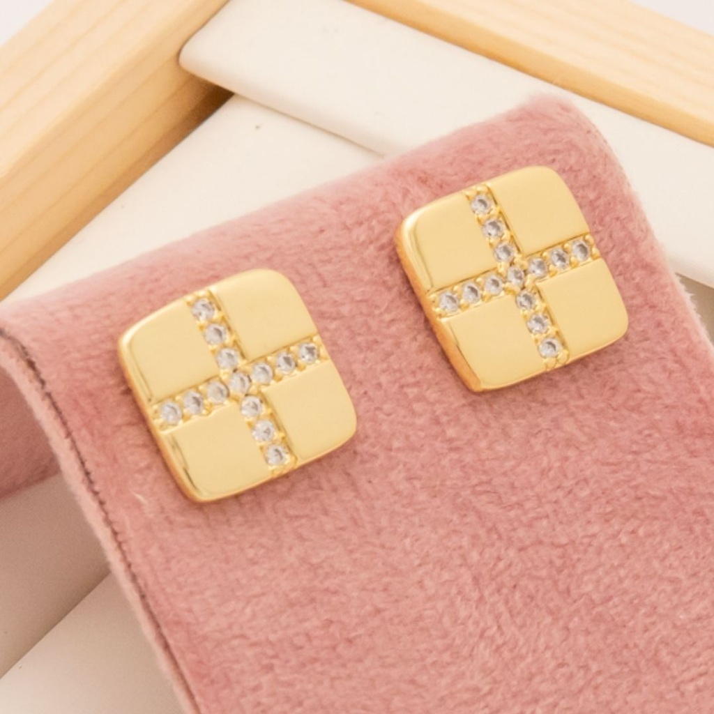 ARETES BAÑO 18K