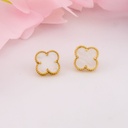 Aretes stud de trebol baño 18k AB