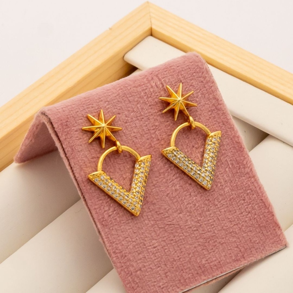 ARETES BAÑO 18K