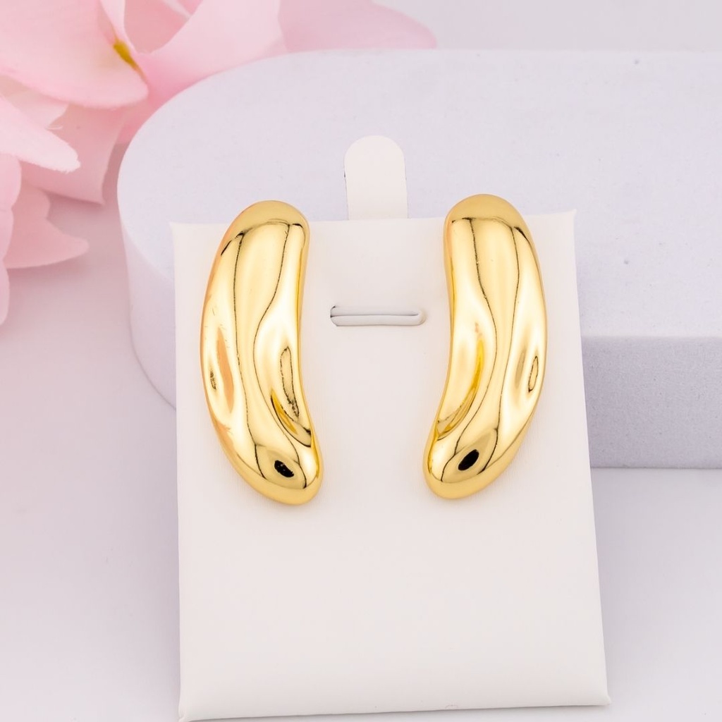 Aretes chunky baño 18k