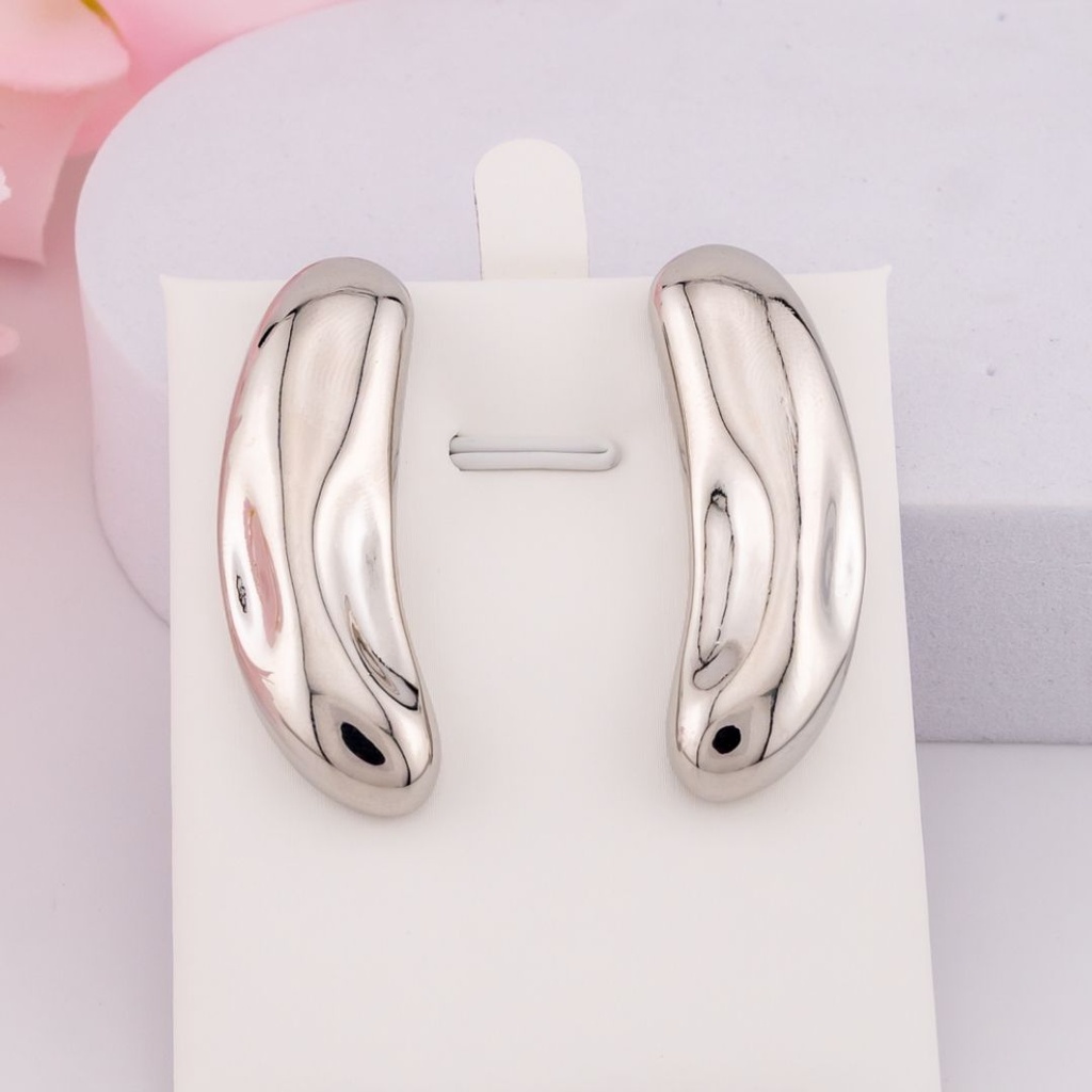 Aretes chunky baño 18k plat