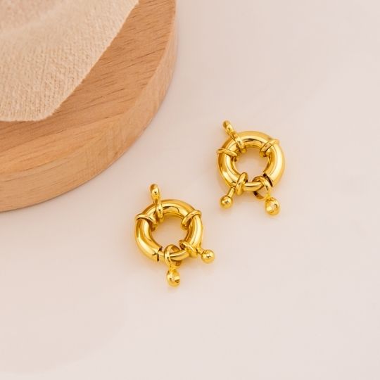 Broche marinero mediano 15mm baño 18k