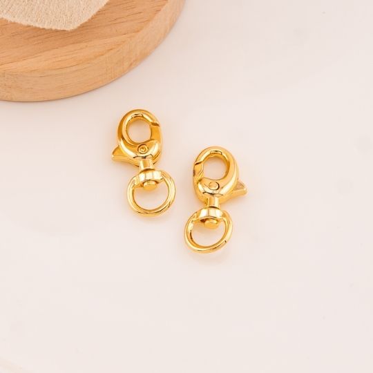 Broche langosta para llavero baño 18k