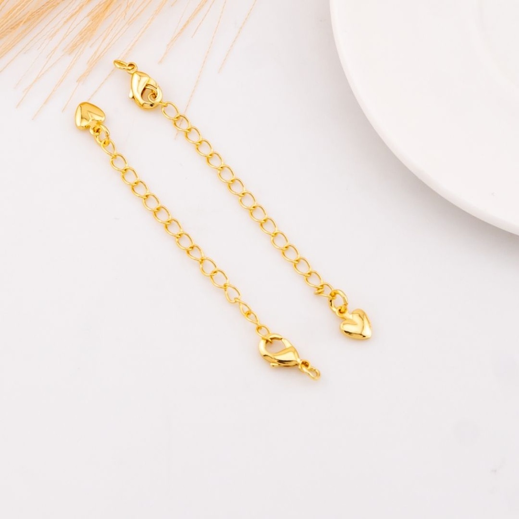 Broche perico con extension baño 18k