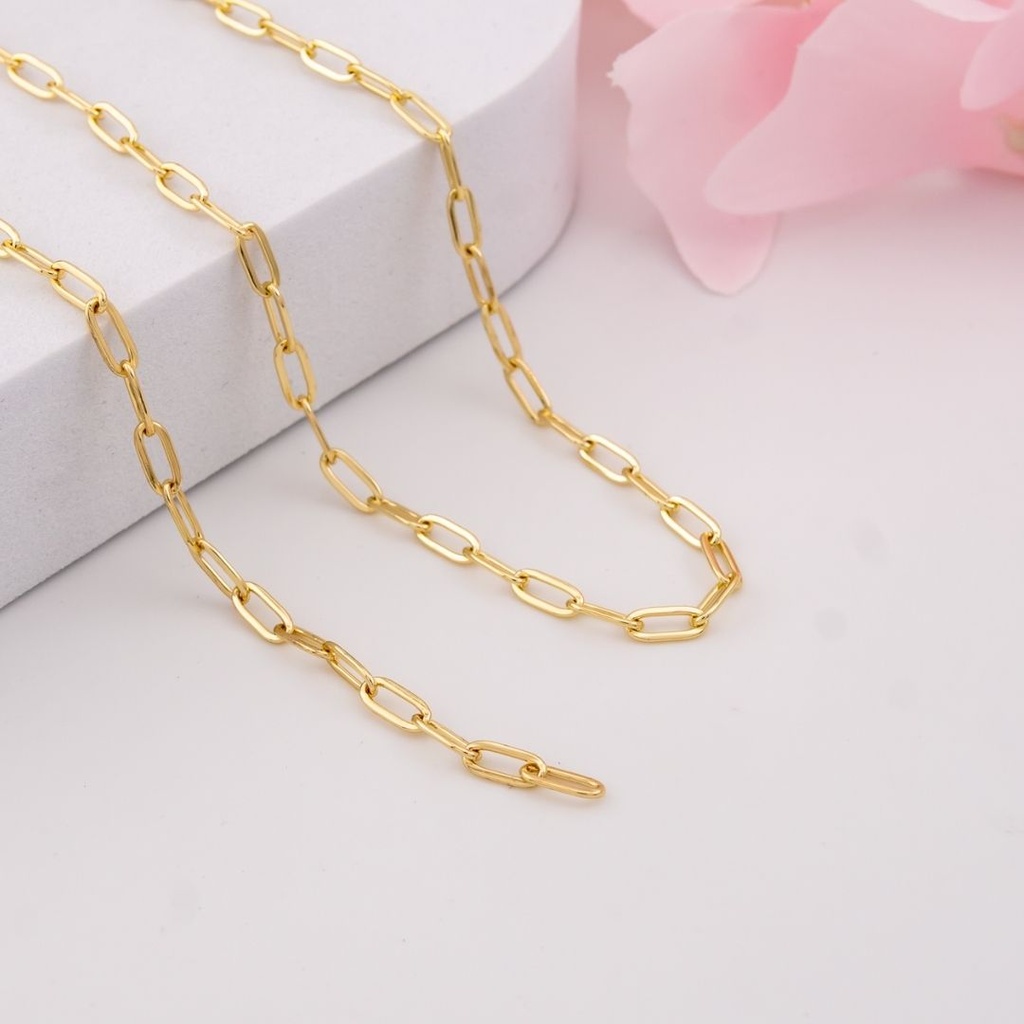 Cadena por yarda PAPER CLIP acero con baño 18k 6x2.5