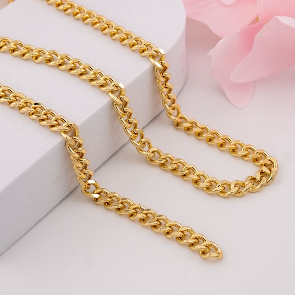 Cadena por yarda acero con baño 18k