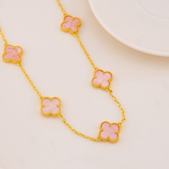 Collar de trebol baño 18k