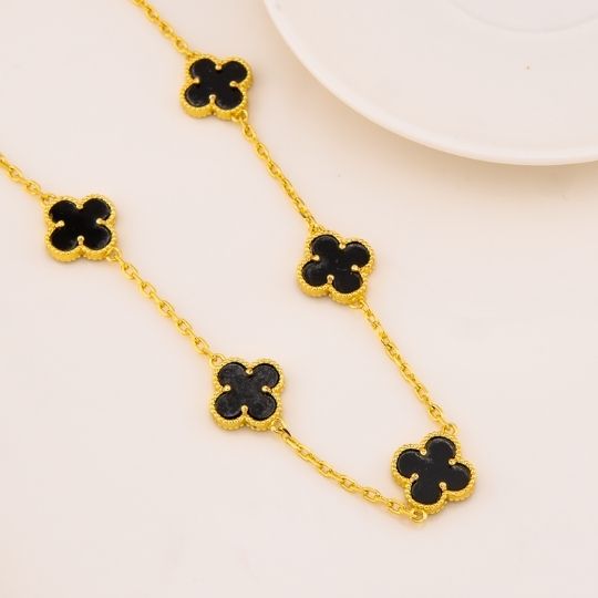 Collar de trebol baño 18k
