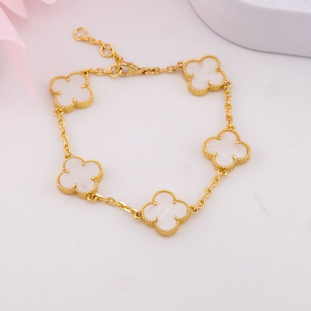 Pulsera de trebol baño 18k AB