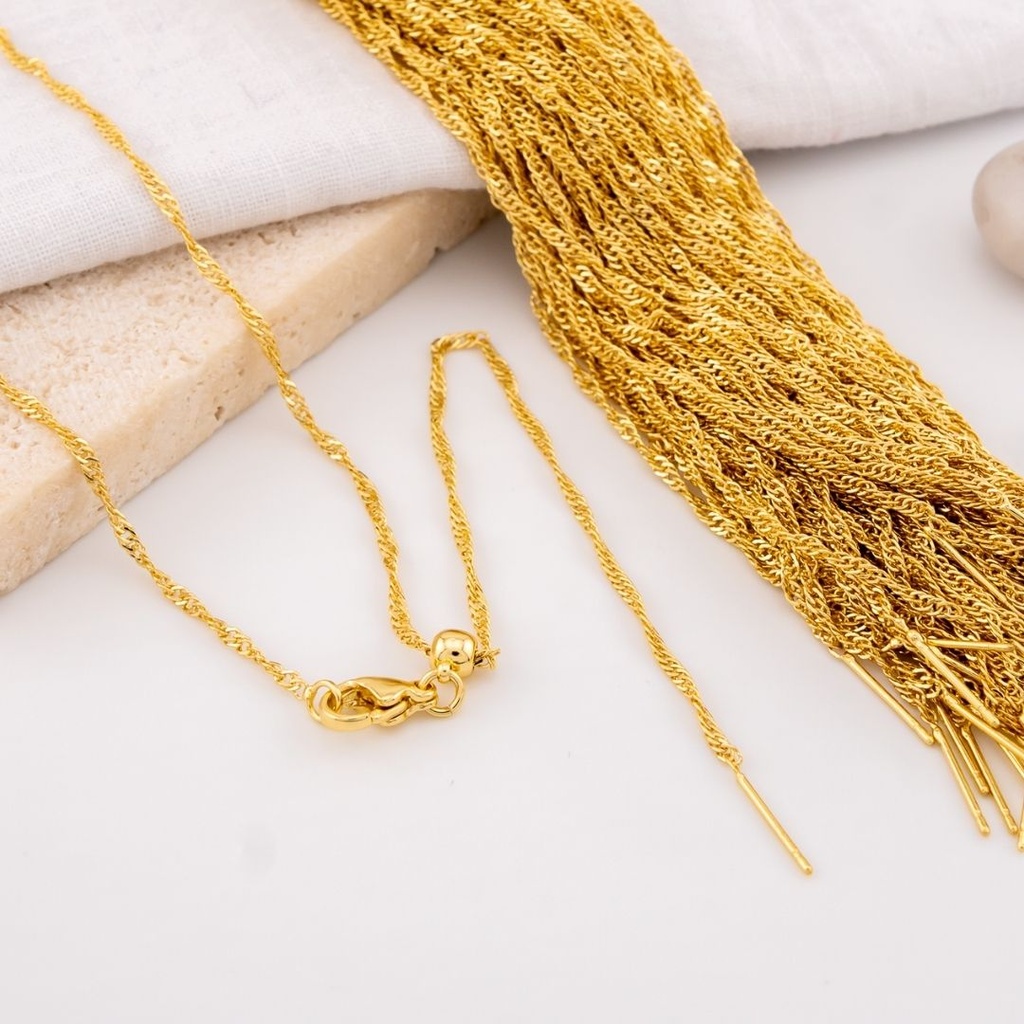 Cadena ajusttable punta de aguja baño 18k