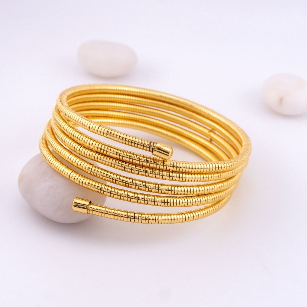 Pulsera espiral de 6 niveles c baño 18k