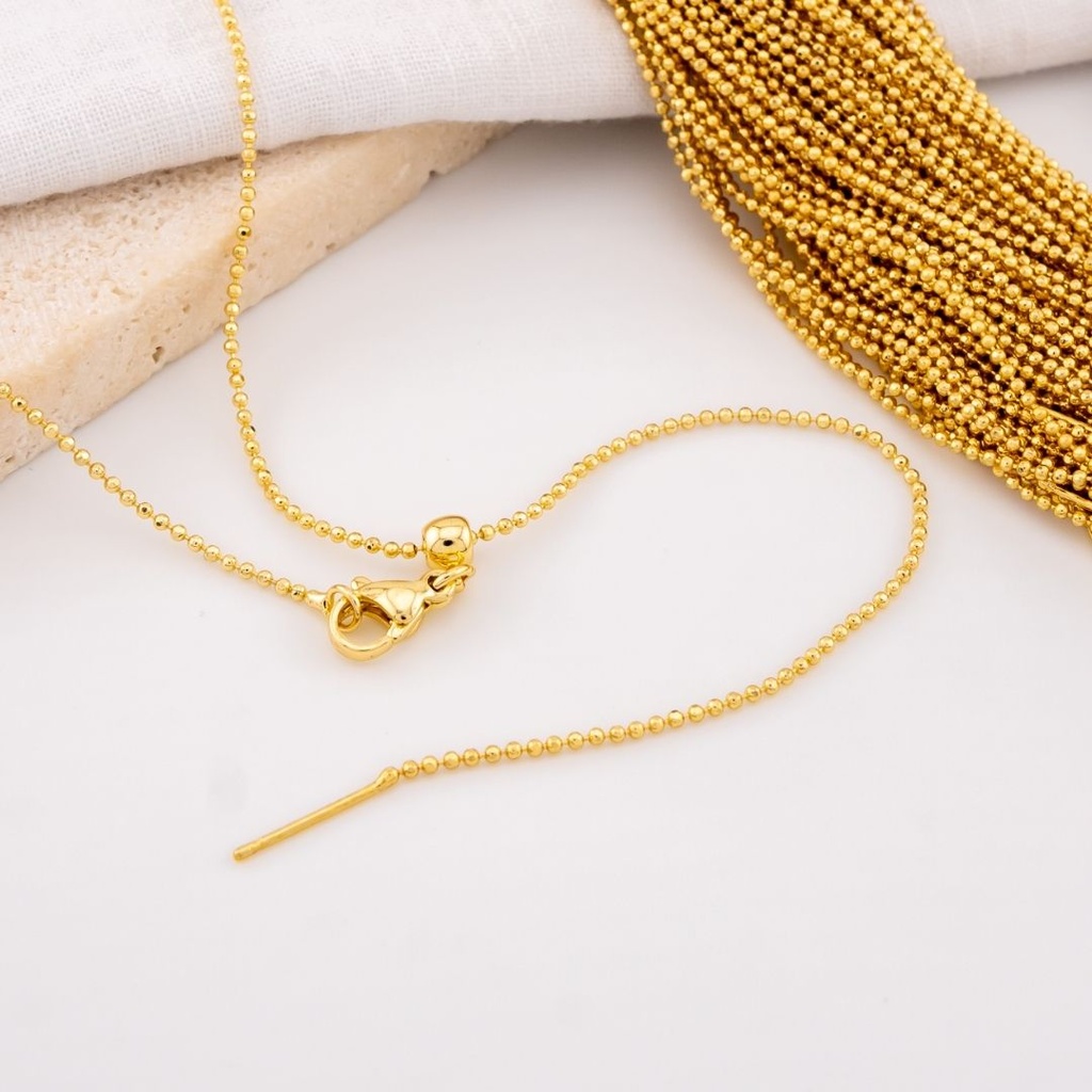 Cadena ajusttable punta de aguja baño 18k