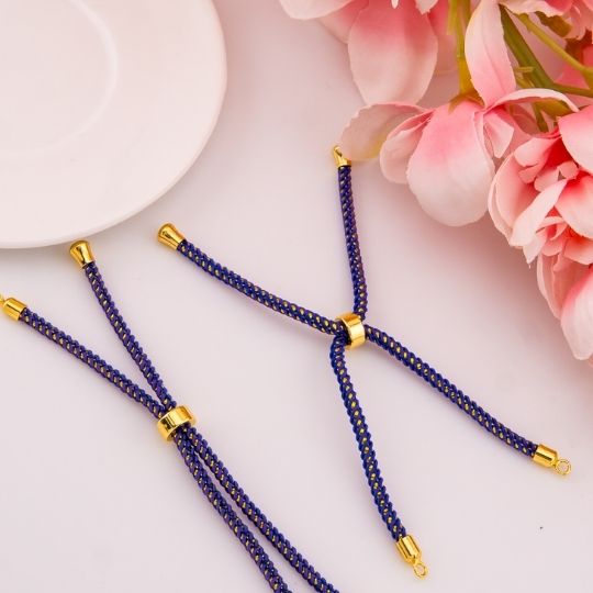 Pulsera ajustable morada metalizada baño 18k