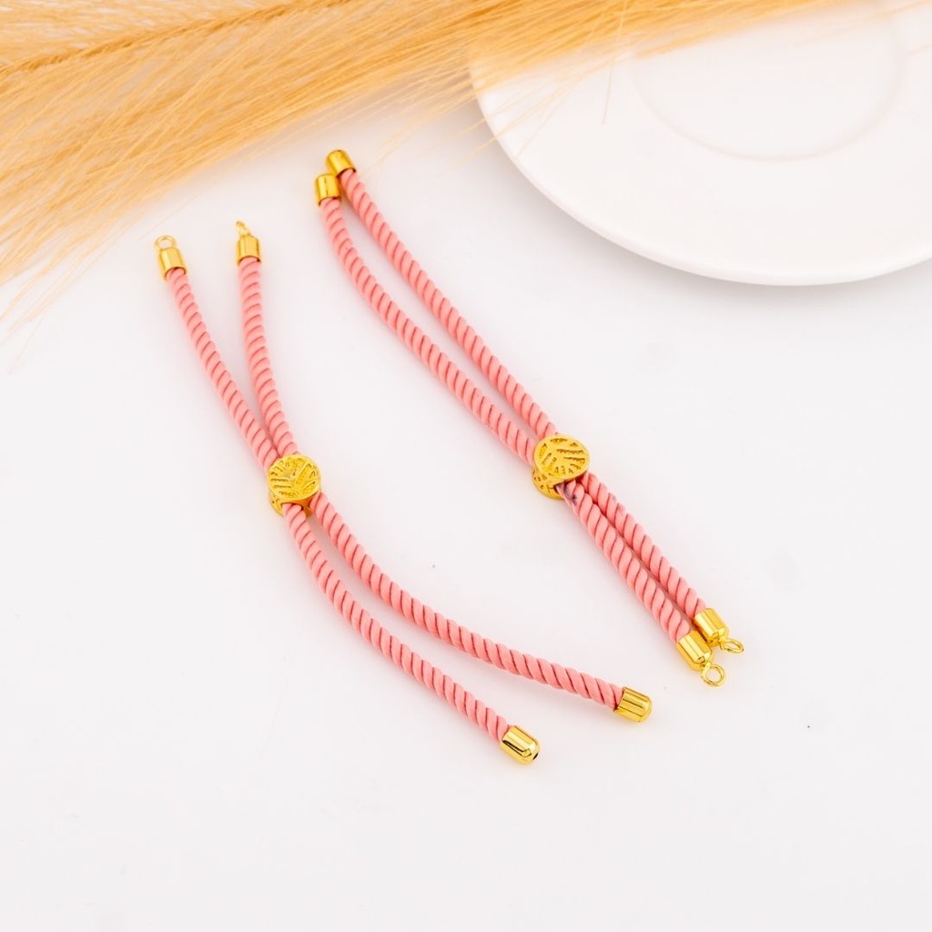 Pulsera ajustable baño 18k rosa