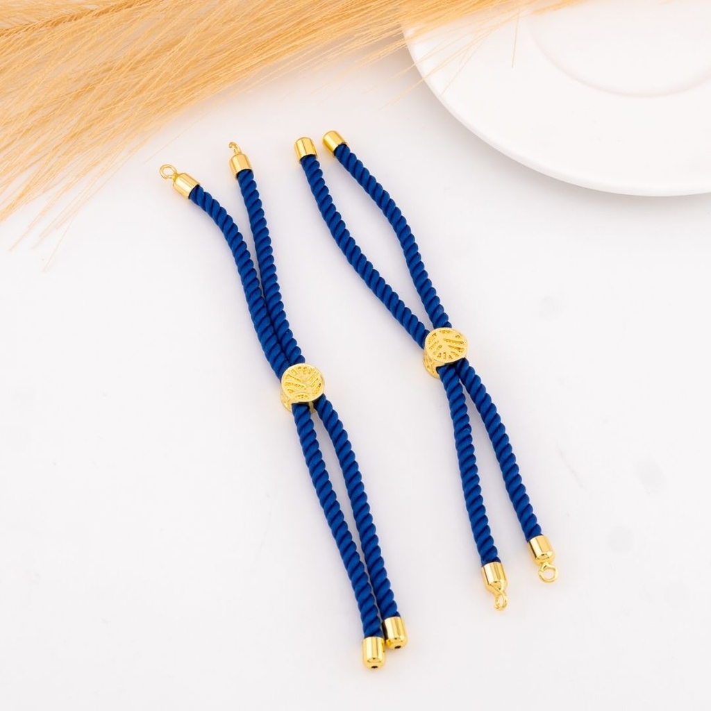 Pulsera ajustable baño 18k azul
