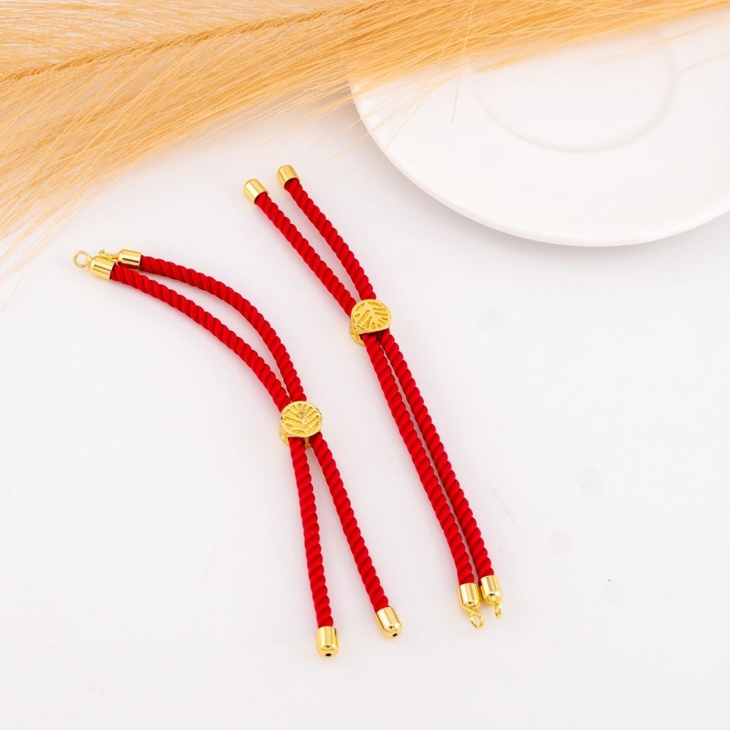 Pulsera ajustable baño 18k roja