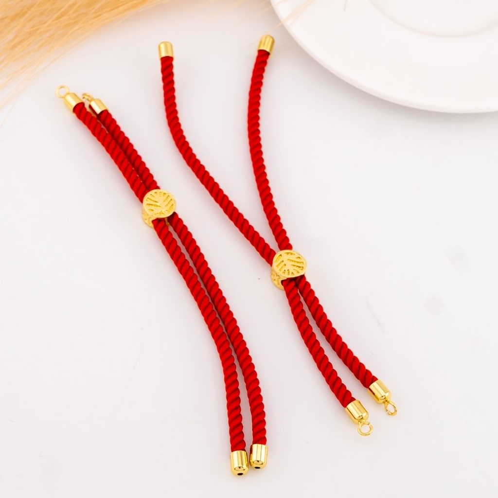 Pulsera ajustable baño 18k roja