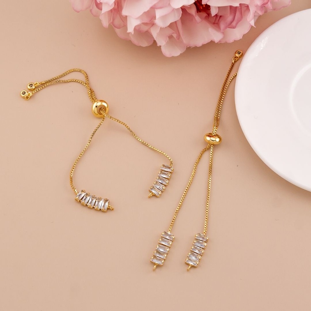 Pulsera ajustable micropave baño 18k AB