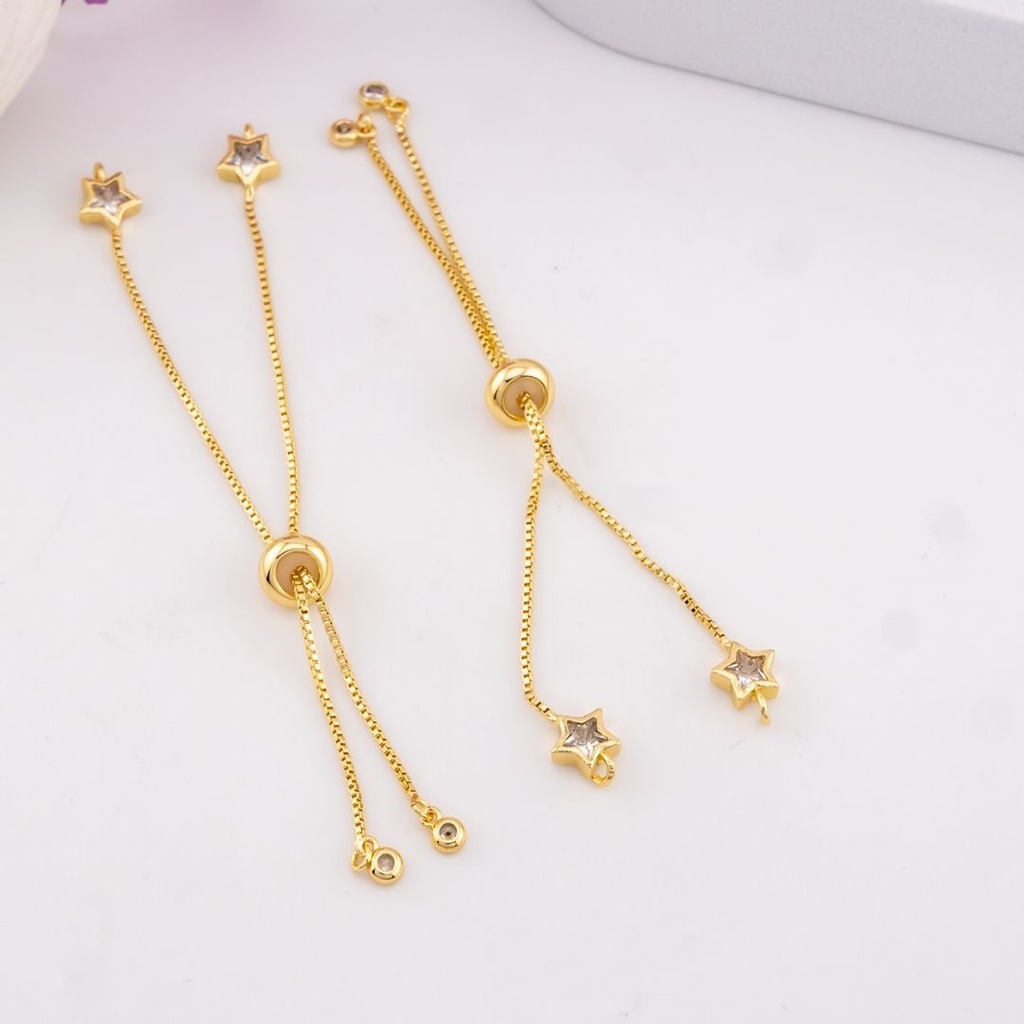 Pulsera ajustable conestrella baño 18k