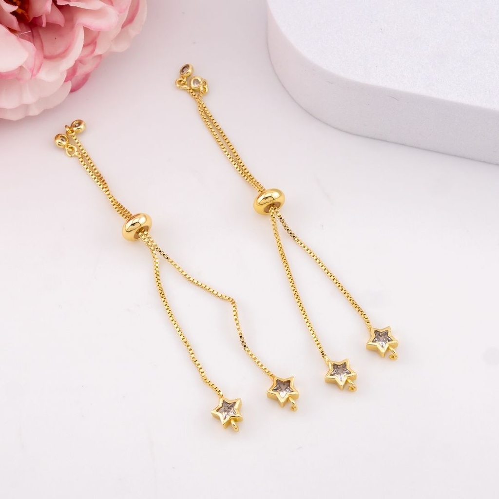 Pulsera ajustable de estrella baño 18k