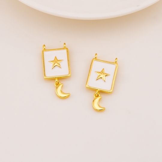 Escapulario de Estrella esmaltado con colgante baño 18k