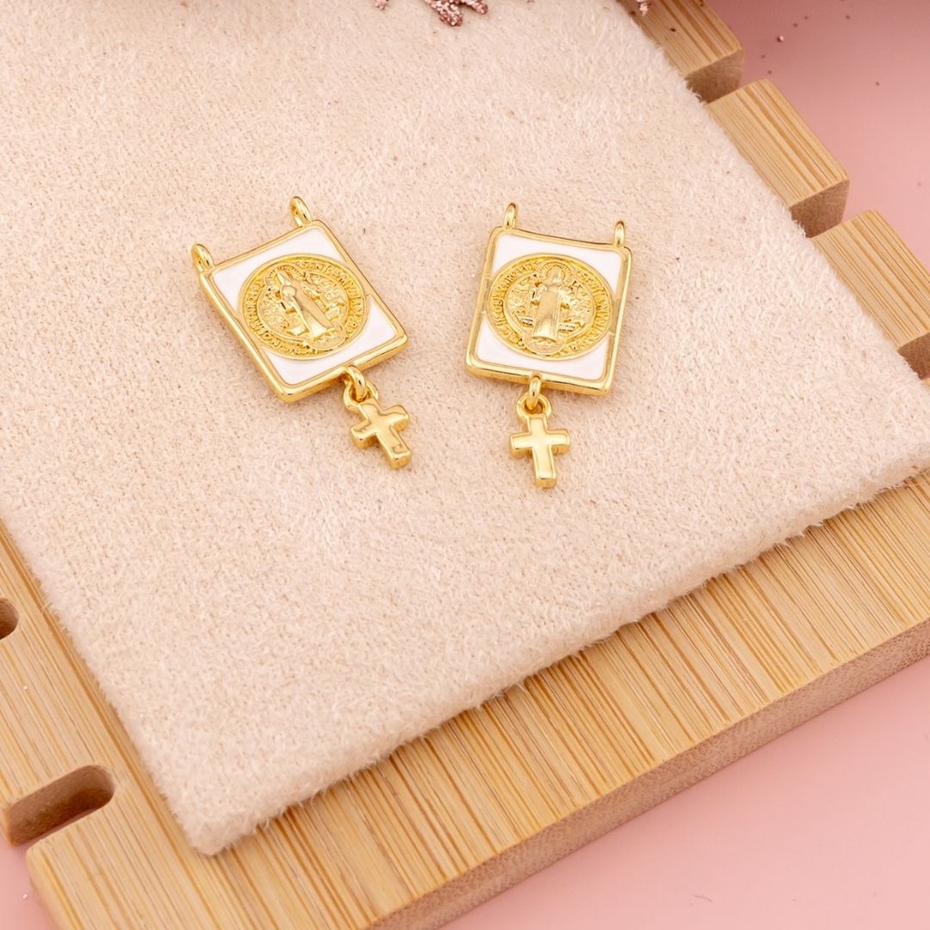 Escapulario SAN BENITO con colgante baño 18k