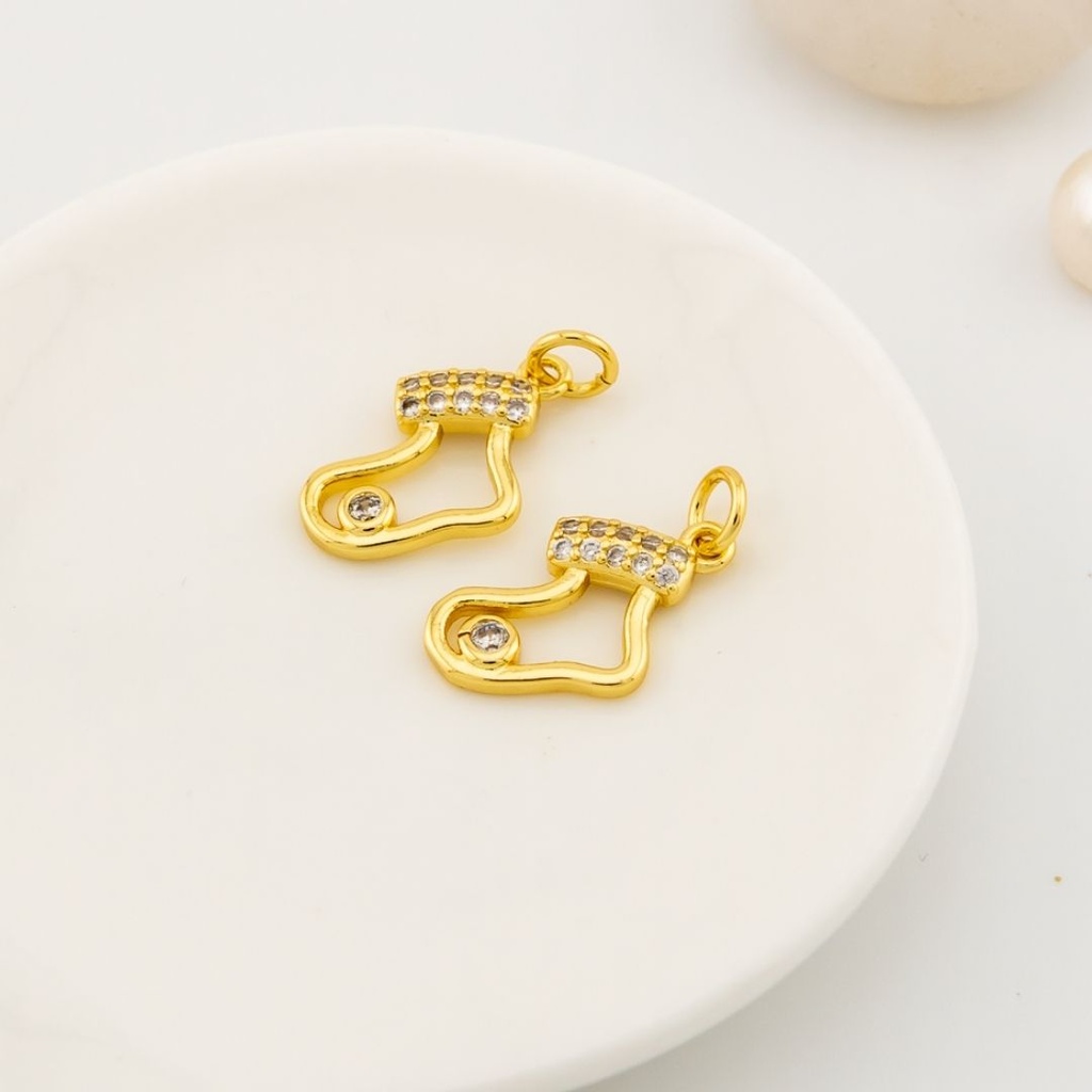  Dije navideño botas micropave con baño 18k