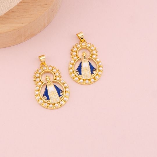 Dije religioso Virgen Suyapa baño 18k