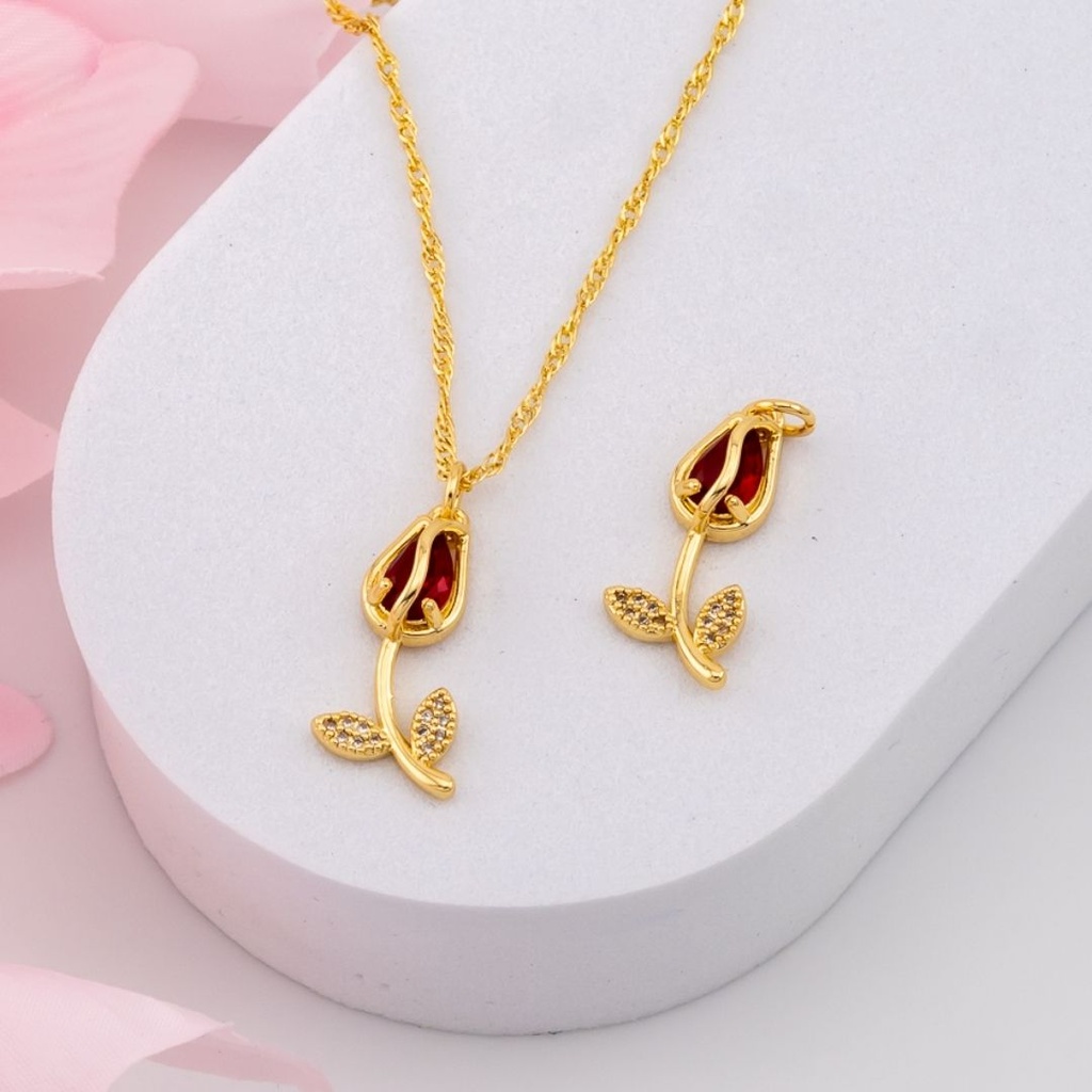 Dije tulipan baño 18k