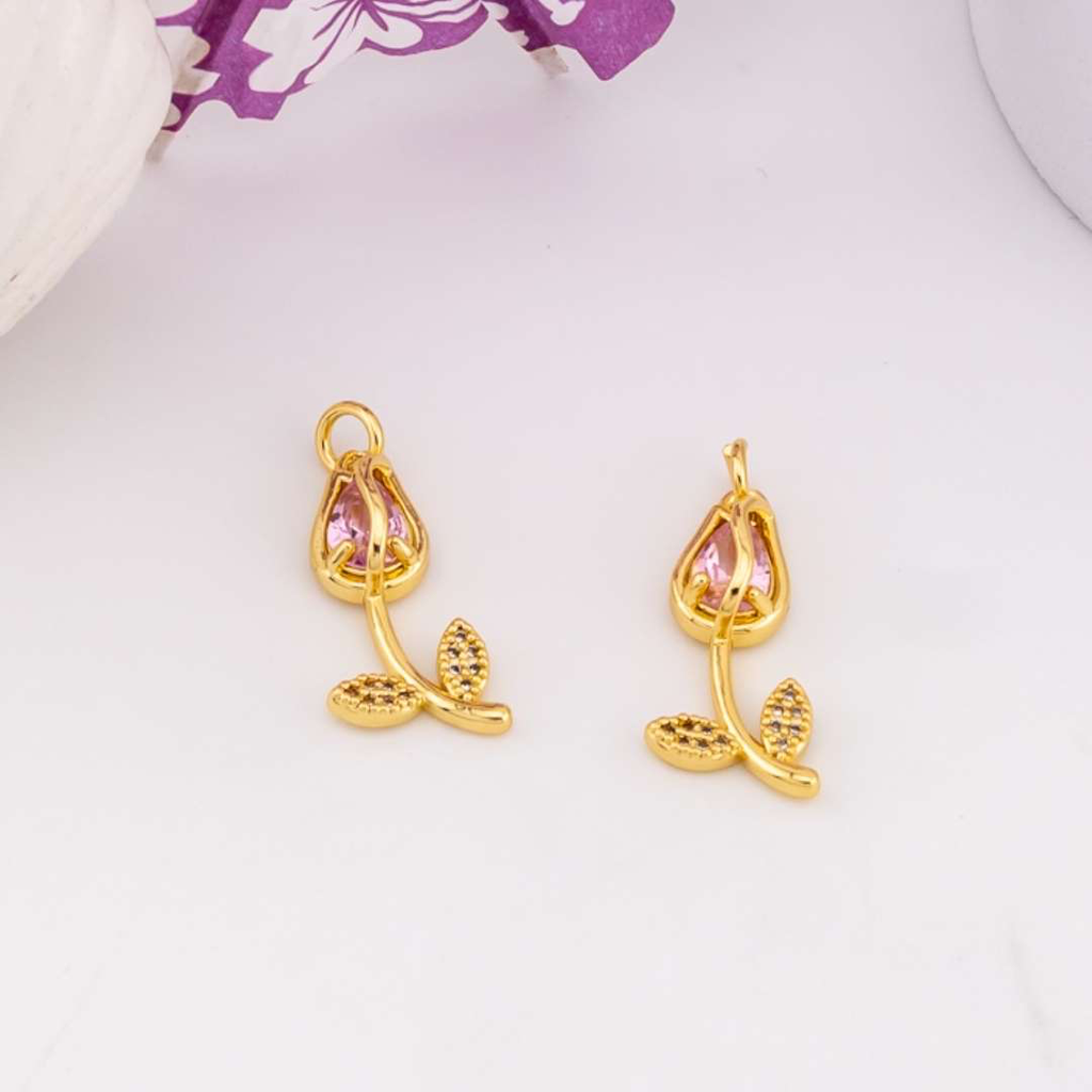 Dije de tulipan micropave baño 18k