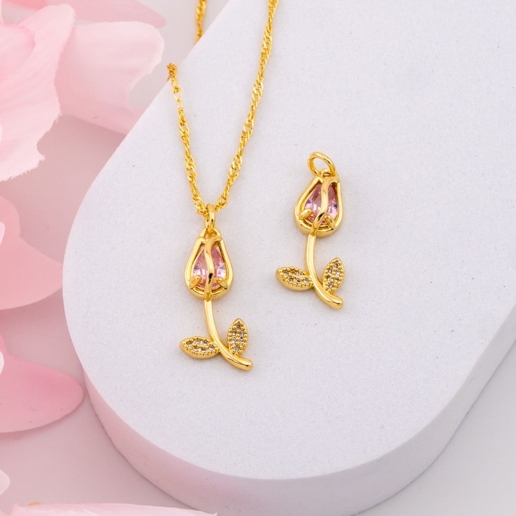 Dije tulipan baño 18k