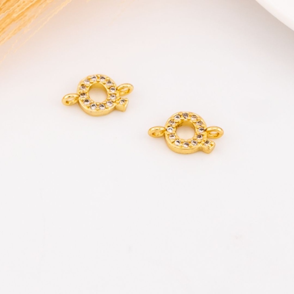 Enlace de inicial con zirconias baño 18k