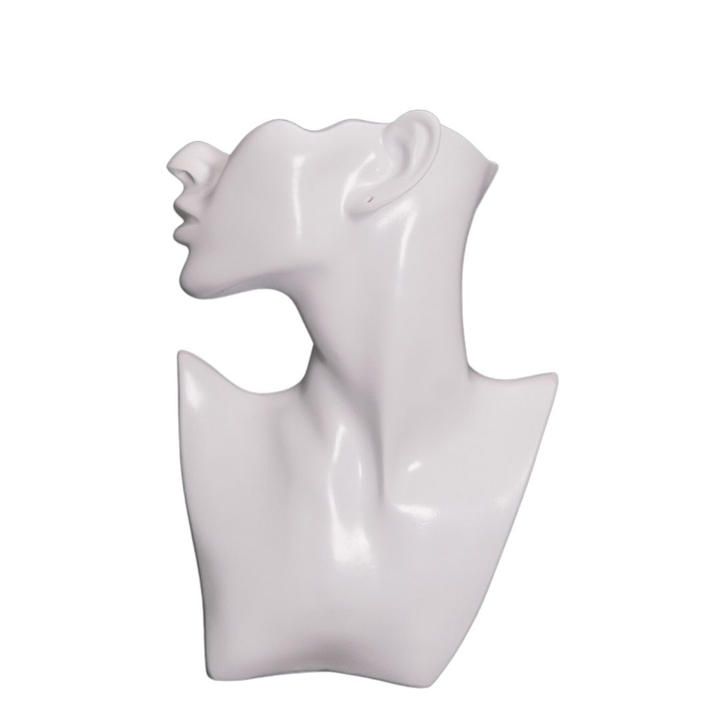 Exhibidor de busto para joyas blanco 28 CM