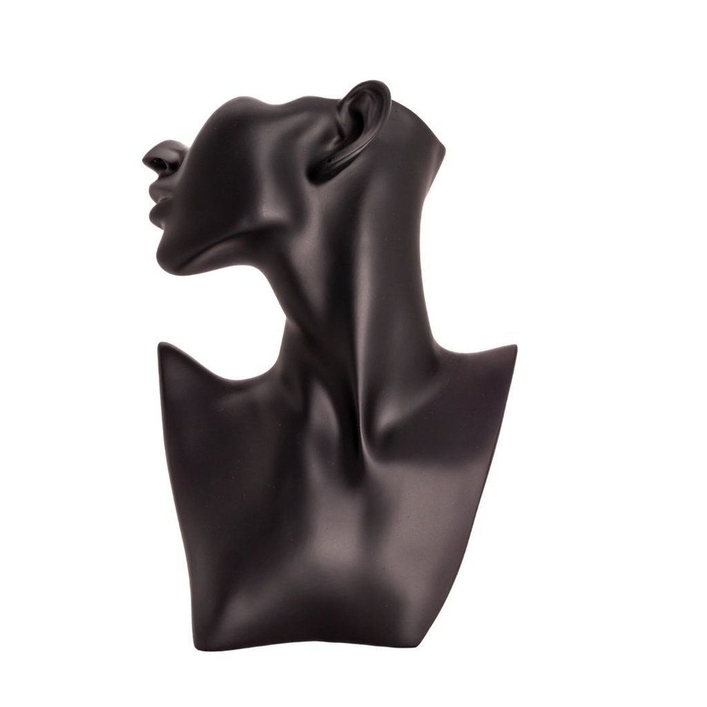 Exhibidor de busto para joyas negro 28 CM