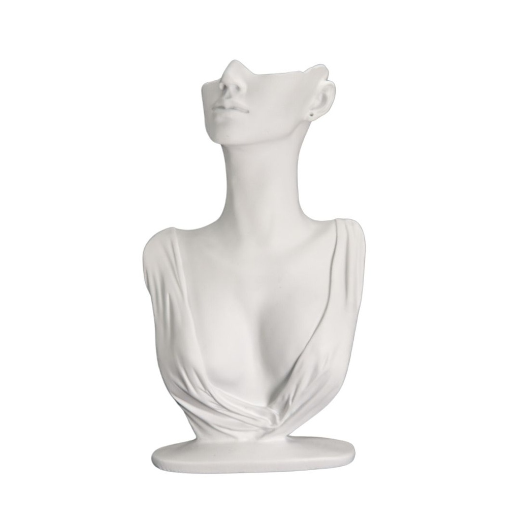 Exhibidor de busto para joyas blanco 33 CM