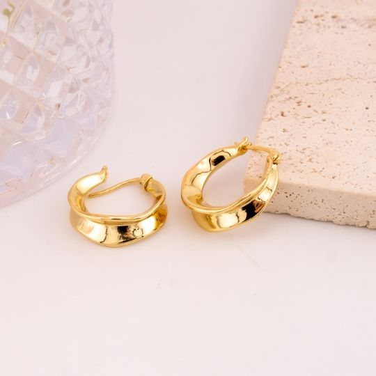 Argollas solidas baño 18k