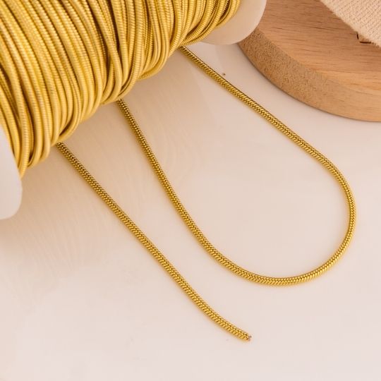 Cadena snake por yarda acero con baño 18k