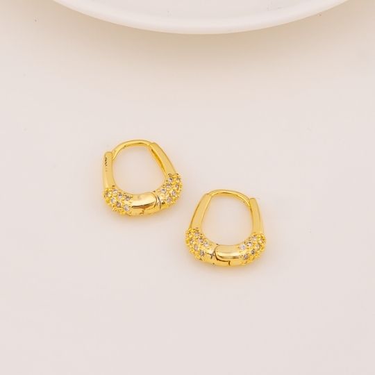 Argollas minis con zirconias baño 18k