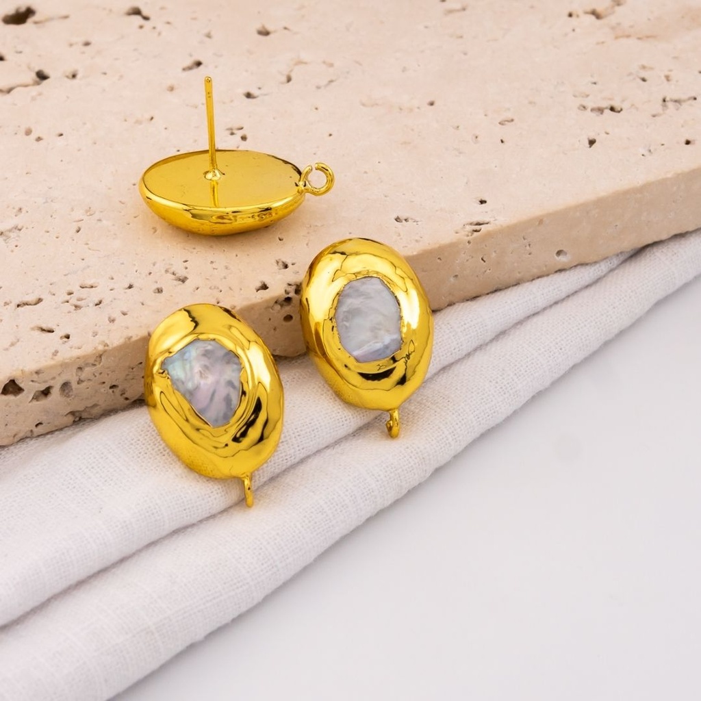 Patente perla natural engastado en goldfilled