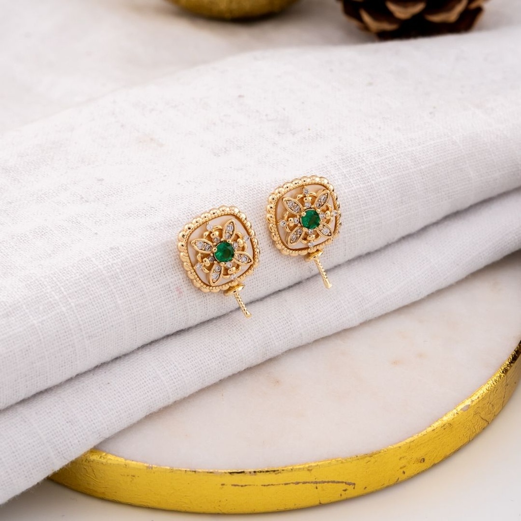 Patente con pin para perlas baño 18k