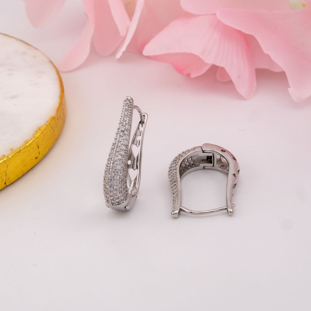 Argollas con zirconias baño 18k