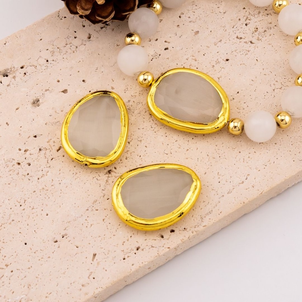 Separador de piedra natural engastado en goldfilled