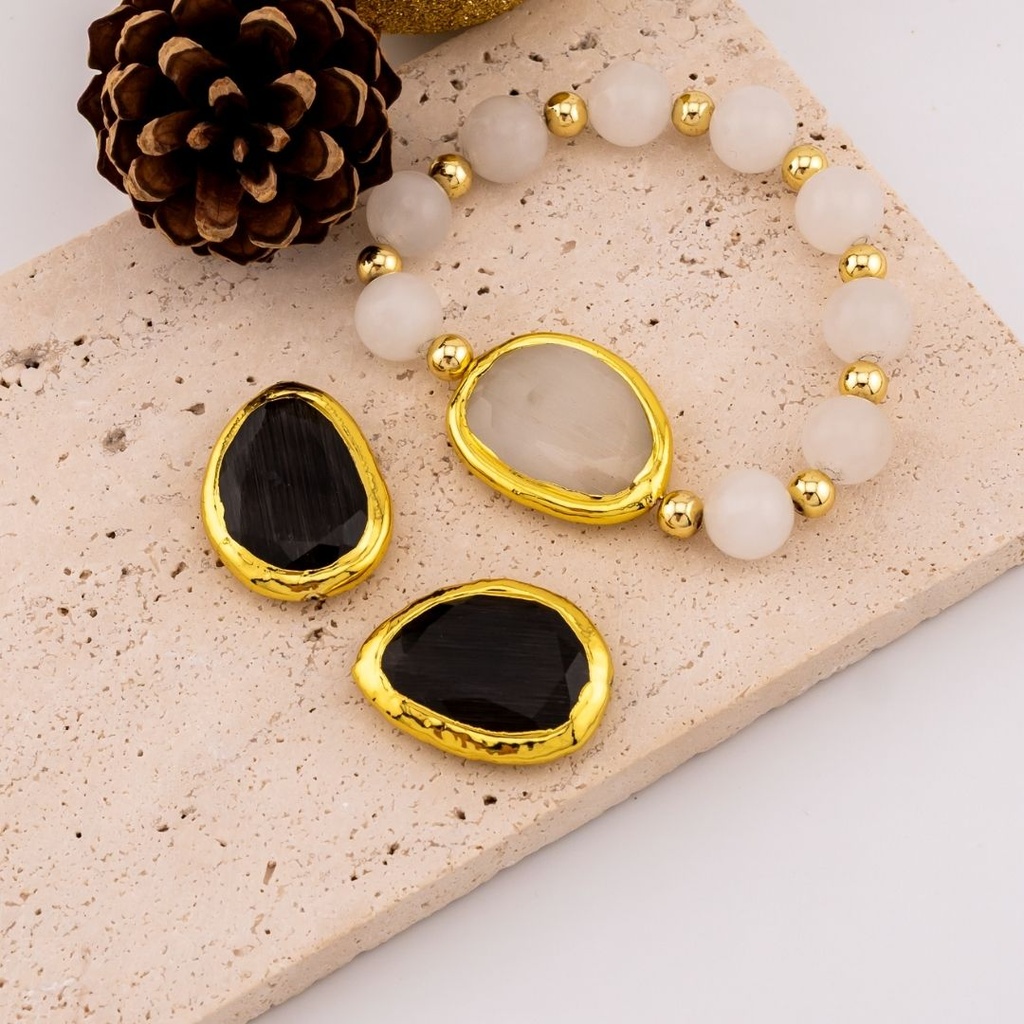 Separador de piedra natural engastado en goldfilled