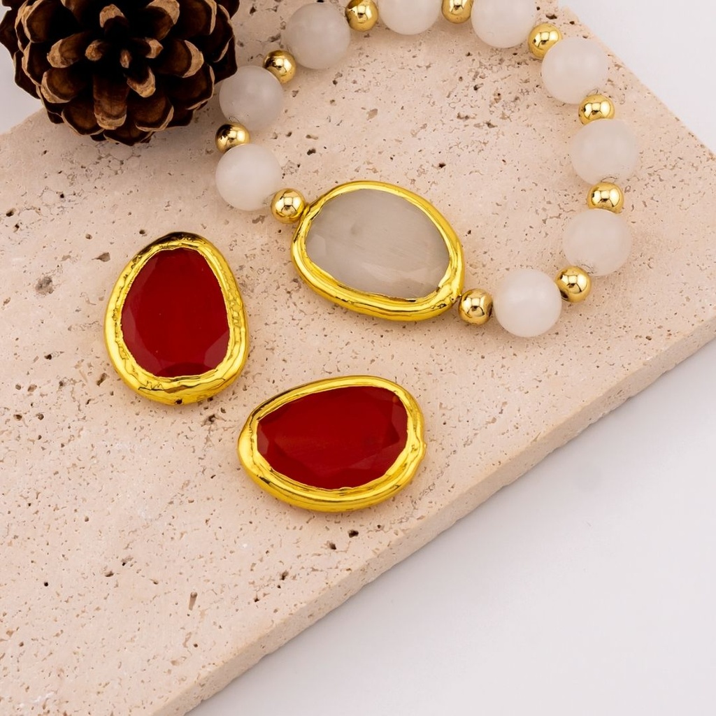 Separador de piedra natural engastado en goldfilled