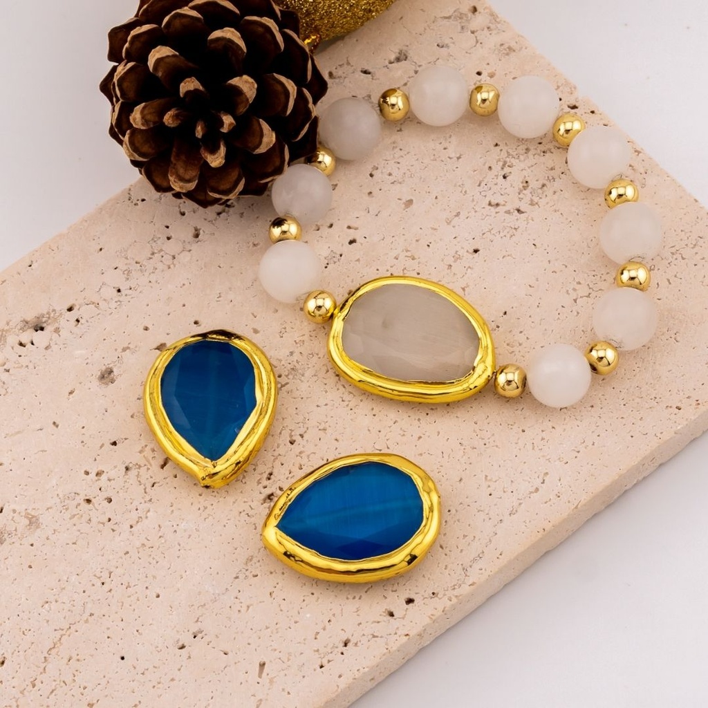 Separador de piedra natural engastado en goldfilled