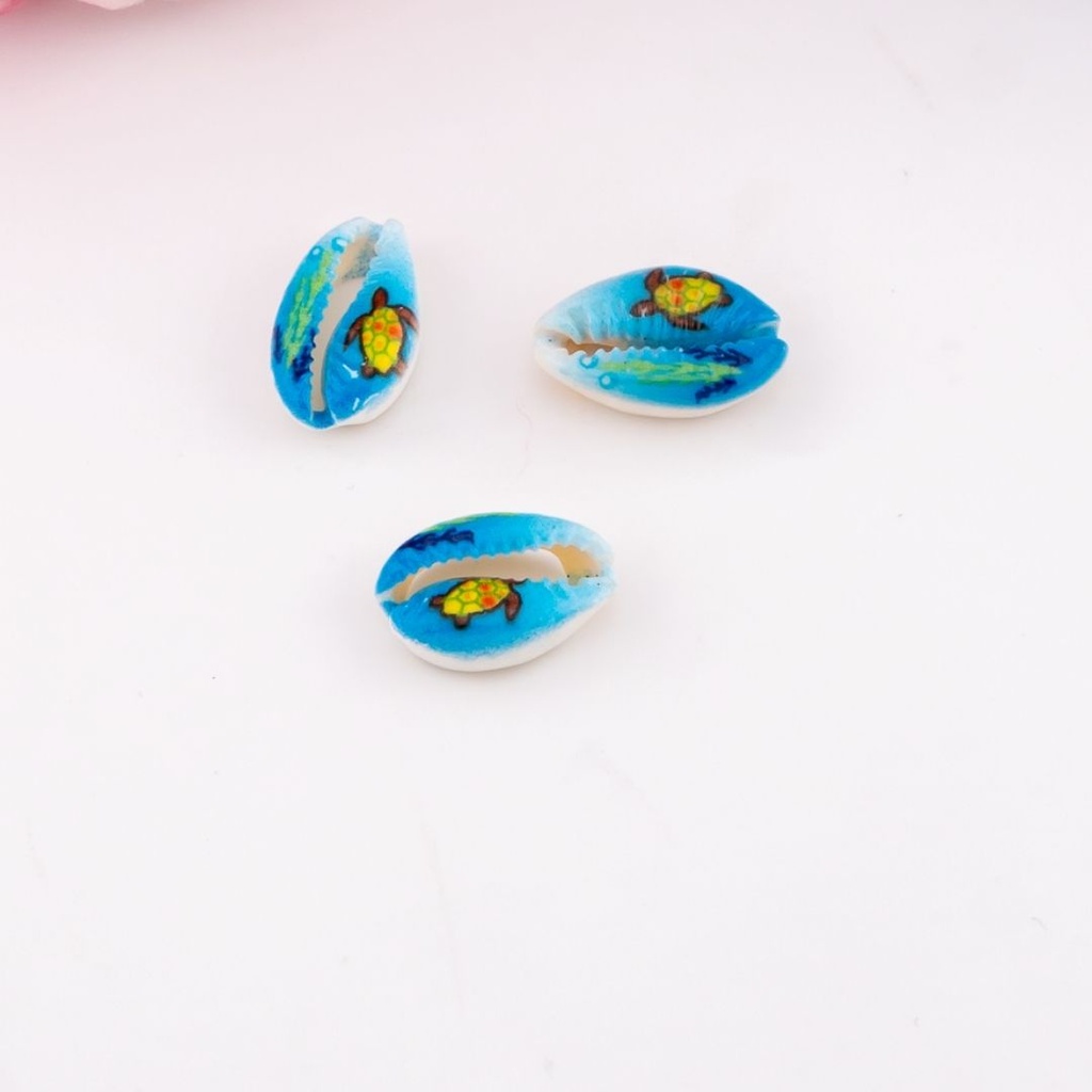 Separador concha de mar con dibujo tortuga